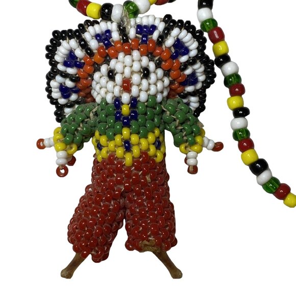 1970s Zuni Beaded Kachina Necklace Southwestern Vintage Art - Picture 5 of 14